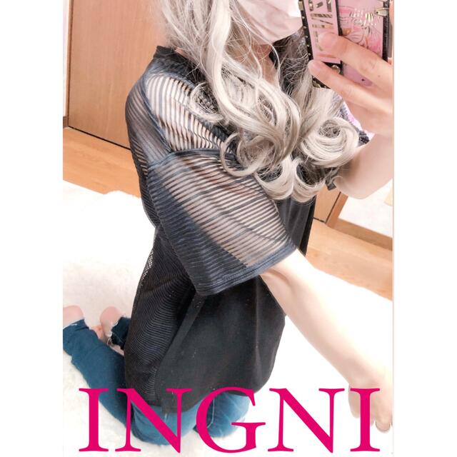 INGNI(イング)の4717.INGNI デコルテシースルー ボーダー Tシャツ レディースのトップス(Tシャツ(半袖/袖なし))の商品写真