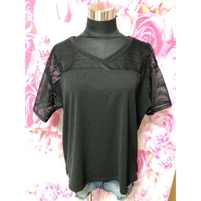 INGNI(イング)の4717.INGNI デコルテシースルー ボーダー Tシャツ レディースのトップス(Tシャツ(半袖/袖なし))の商品写真