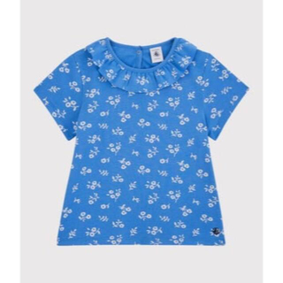 プチバトー(PETIT BATEAU)の新品未使用　プチバトー　5a 花柄Tシャツ　青　ブルー(Tシャツ/カットソー)