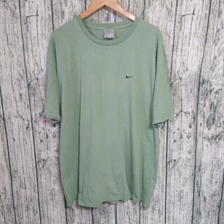 ナイキ超ビッグサイズNIKETシャツ刺繍ワンポイントグリーン緑