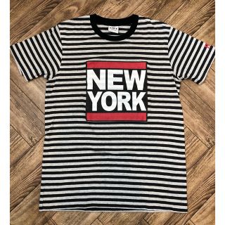 ティーエムティー(TMT)のTMT    ボーダー　NEW YORK  Tシャツ L(Tシャツ/カットソー(半袖/袖なし))