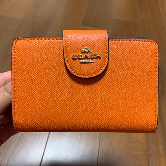 COACH - 本体のみ 6390 コーチ 二つ折り財布 オレンジゴールドの通販 ...