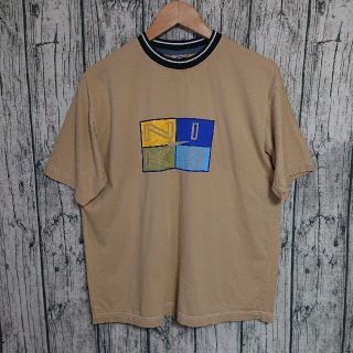 ナイキ(NIKE)の90s白タグNIKE古着Tシャツナイキベージュ首もと切り替え(Tシャツ/カットソー(半袖/袖なし))