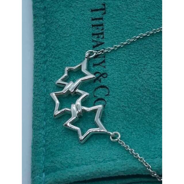 極美品 Tiffany ティファニートリプルスターネックレス SV925