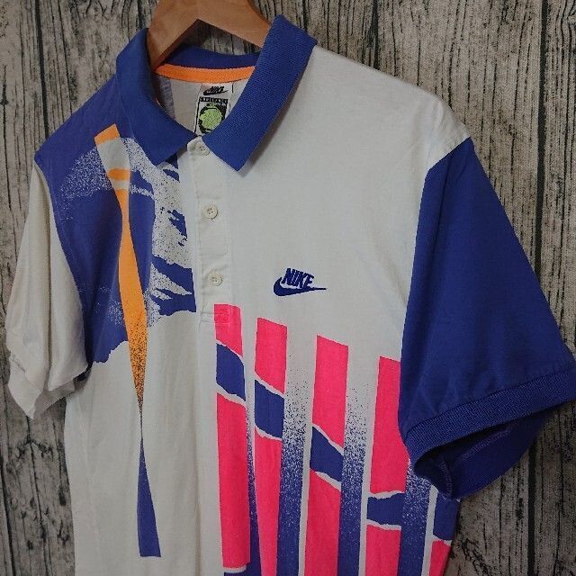 80sNIKE challengecourt古着ナイキポロシャツヴィンテージ-