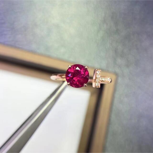 大流行中! 1ct 天然 ルベライトトルマリン デザイン ダイヤモンド