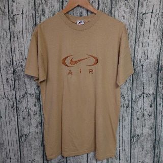 ナイキ(NIKE)の90s白タグ古着NIKEセンターロゴ刺繍Tシャツナイキベージュ(Tシャツ/カットソー(半袖/袖なし))