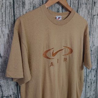 NIKE - 90s白タグ古着NIKEセンターロゴ刺繍Tシャツナイキベージュの