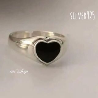 silver925 ブラックハートリング/シルバー925 リング　ring(リング(指輪))