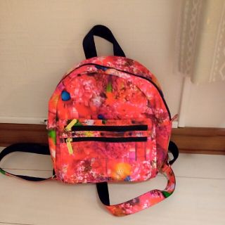 レスポートサック リュック 赤 青 レインボー