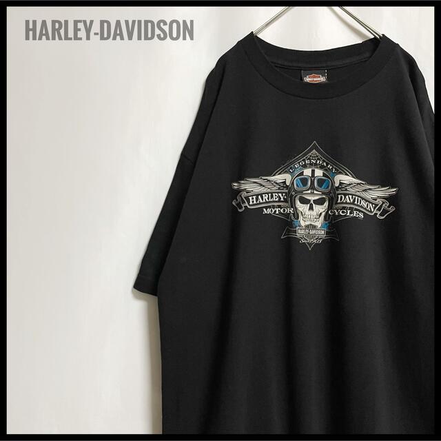 HARLEY-DAVIDSON 黒　半袖　Tシャツ　レアプリント　ゆるだぼ