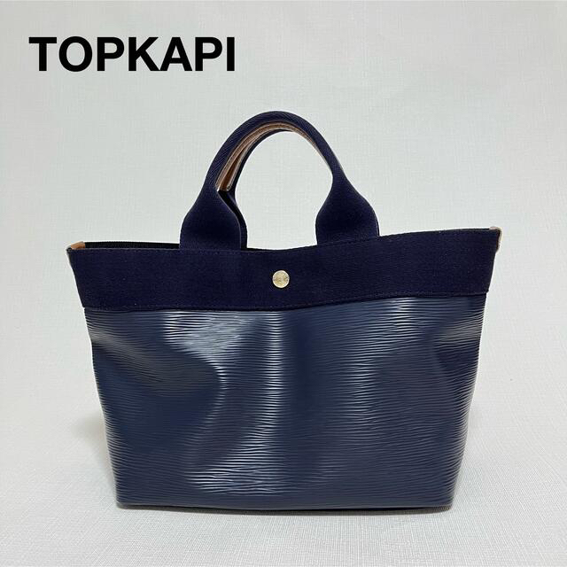 【美品】TOPKAPI リプル レザー ミニ トートバッグ ハンドバッグ