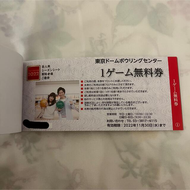 読売ジャイアンツ(ヨミウリジャイアンツ)の東京ドーム　シーズンシート契約者優待券 チケットの優待券/割引券(その他)の商品写真