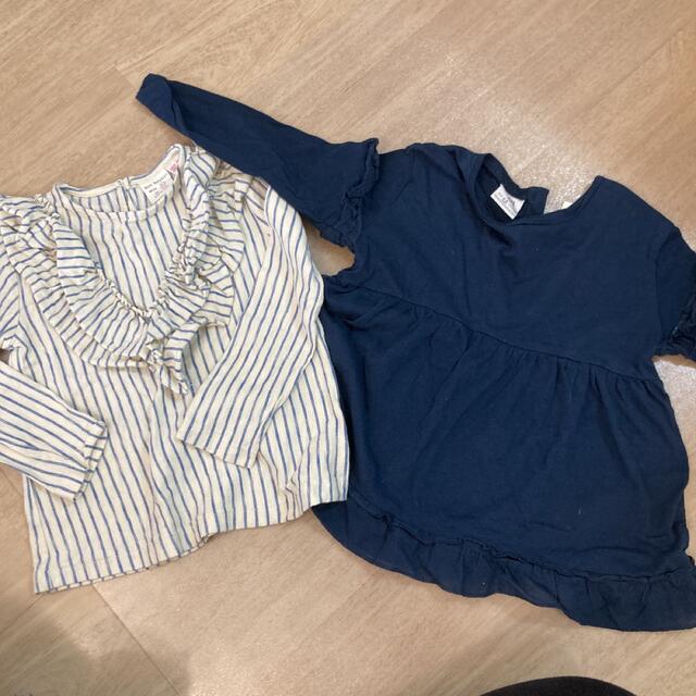 ZARA KIDS(ザラキッズ)のザラベイビー　フリルブラウス、薄手トレーナー4点セット キッズ/ベビー/マタニティのキッズ服女の子用(90cm~)(Tシャツ/カットソー)の商品写真