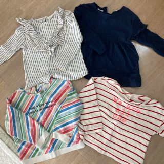 ザラキッズ(ZARA KIDS)のザラベイビー　フリルブラウス、薄手トレーナー4点セット(Tシャツ/カットソー)