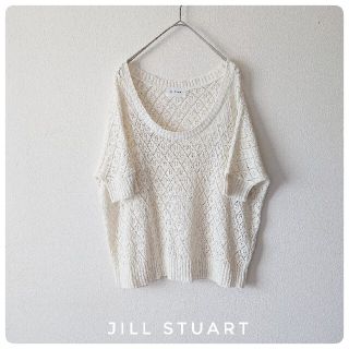 ジルスチュアート(JILLSTUART)のJILL STUART ジルスチュアート 透け編み レース ワイド サマーニット(カットソー(半袖/袖なし))