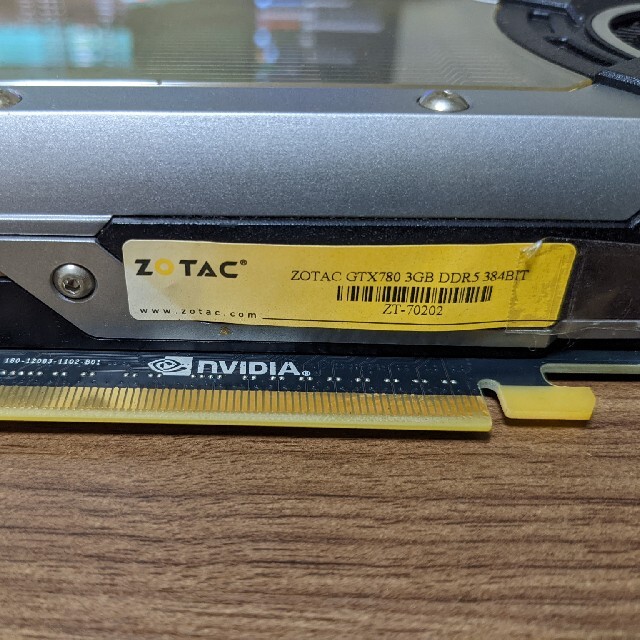 ZOTAC GeForce GTX780 3GB DDR5 384bit 中古 スマホ/家電/カメラのPC/タブレット(PCパーツ)の商品写真