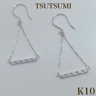 ジュエリーツツミ(JEWELRY TSUTSUMI)のJEWELRYTSUTSUMI K10 ホワイトゴールド フック ピアス 10金(ピアス)