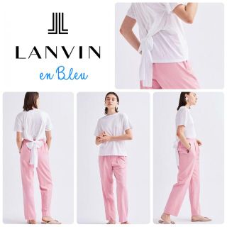 ランバンオンブルー(LANVIN en Bleu)のLANVIN en Bleu ランバンオンブルー バックウエストリボンTシャツ(Tシャツ(半袖/袖なし))