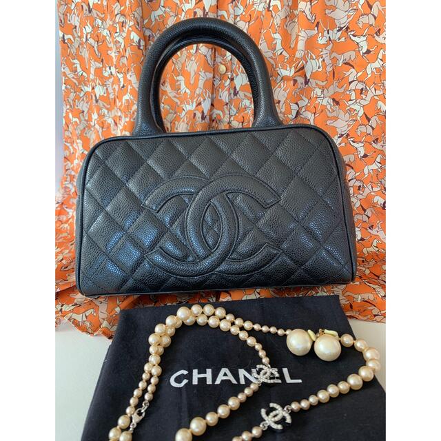 極美品♡CHANEL シャネル　キャビアスキン　ミニボストン♡