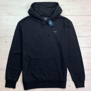 ホリスター(Hollister)の新品【メンズXS】★ホリスター★人気のワンポイント！無地パーカー/黒(パーカー)