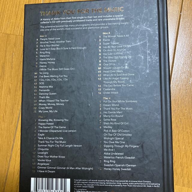 アバ　THANK YOU FOR THE MUSIC ４枚組CD エンタメ/ホビーのCD(ポップス/ロック(洋楽))の商品写真