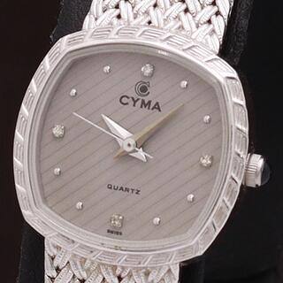 シーマ(CYMA)の換金セール【シーマ】QZ 616* 4Pストーン グレー文字盤 レディース腕時計(腕時計)
