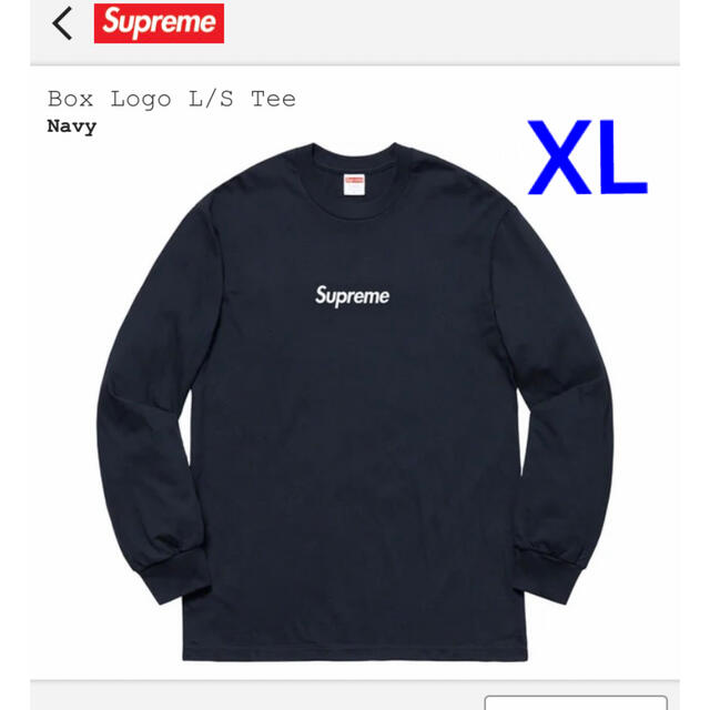 NavySIZESupreme Box Logo L/S Tee シュプリーム navy XL