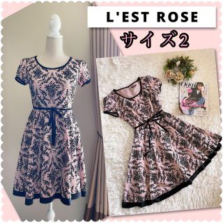 レストローズ(L'EST ROSE)の♡レストローズ　フラワーリボンワンピース♡(ひざ丈ワンピース)