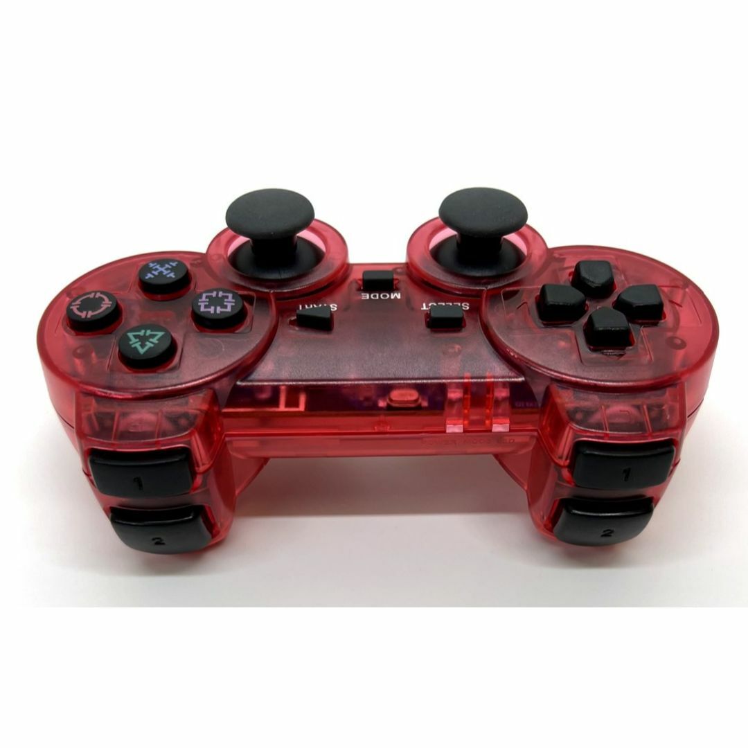 PlayStation2(プレイステーション2)のPS2 ワイヤレスコントローラー(クリアレッド) エンタメ/ホビーのゲームソフト/ゲーム機本体(その他)の商品写真