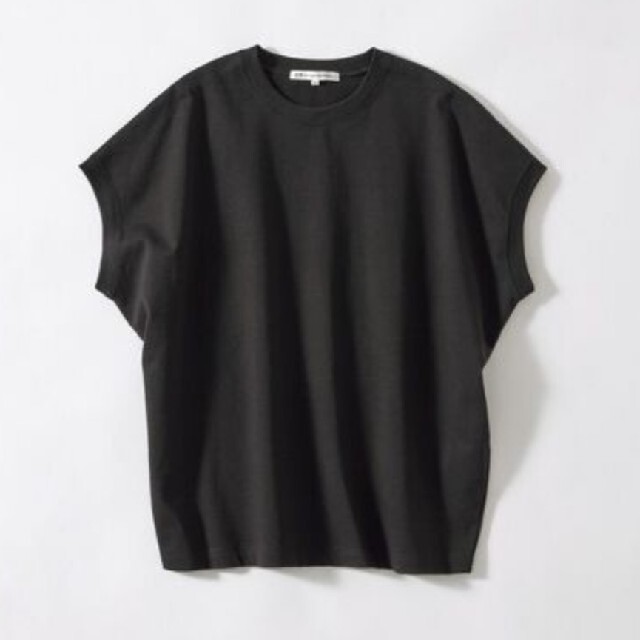 23区(ニジュウサンク)の◎美品 ボリュームコットン フレンチスリーブ TEE ブラック 40 大きめ レディースのトップス(Tシャツ(半袖/袖なし))の商品写真