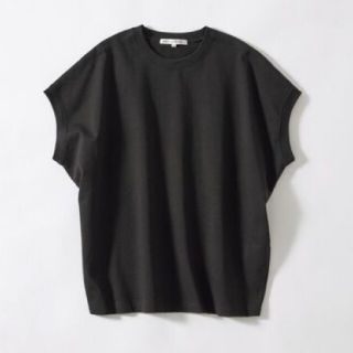 ニジュウサンク(23区)の◎美品 ボリュームコットン フレンチスリーブ TEE ブラック 40 大きめ(Tシャツ(半袖/袖なし))