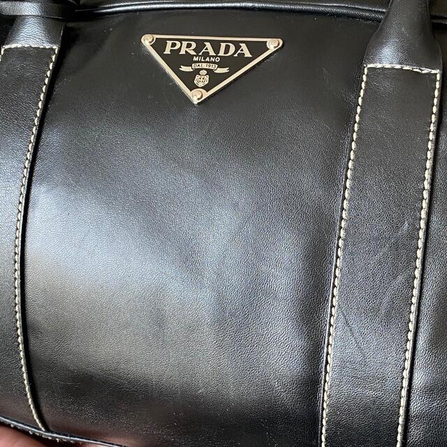 PRADA(プラダ)のPRADA プラダ バッグ バンドバッグ  革 ブラック ギャランティーカード有 レディースのバッグ(ハンドバッグ)の商品写真