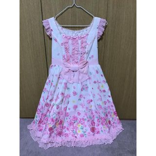 アンジェリックプリティー(Angelic Pretty)のパウダーローズJSK カチューシャset(ひざ丈ワンピース)