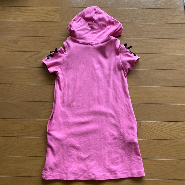 JENNI(ジェニィ)のJENNI 肩開き 5分袖ワンピース　チェリーピンク　130cm キッズ/ベビー/マタニティのキッズ服女の子用(90cm~)(ワンピース)の商品写真