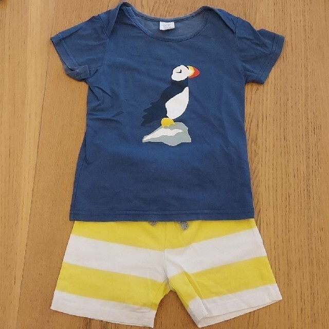 上下セット【BAILIWEINI】ペンギンTシャツ&ボーダーパンツ 100サイズ キッズ/ベビー/マタニティのキッズ服男の子用(90cm~)(パジャマ)の商品写真