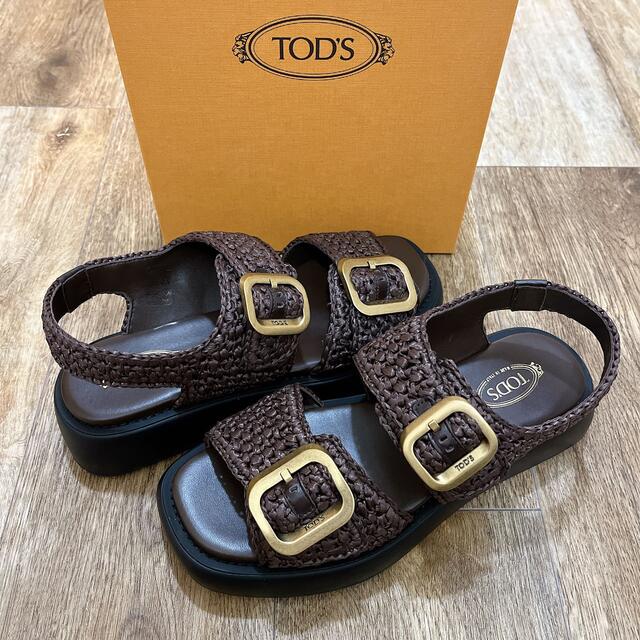 TOD'S - 人気 TOD'S レディース ラフィア フラット サンダルの通販 by