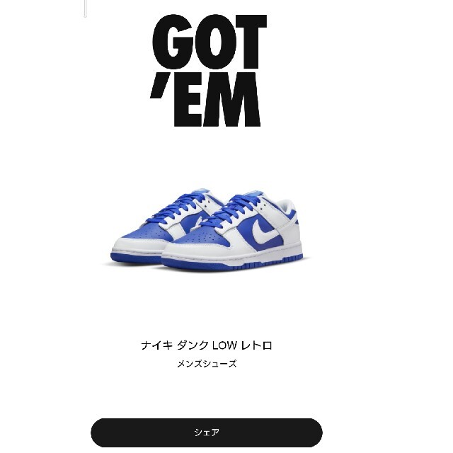 Nike Dunk Low Racer Blue and White メンズの靴/シューズ(スニーカー)の商品写真