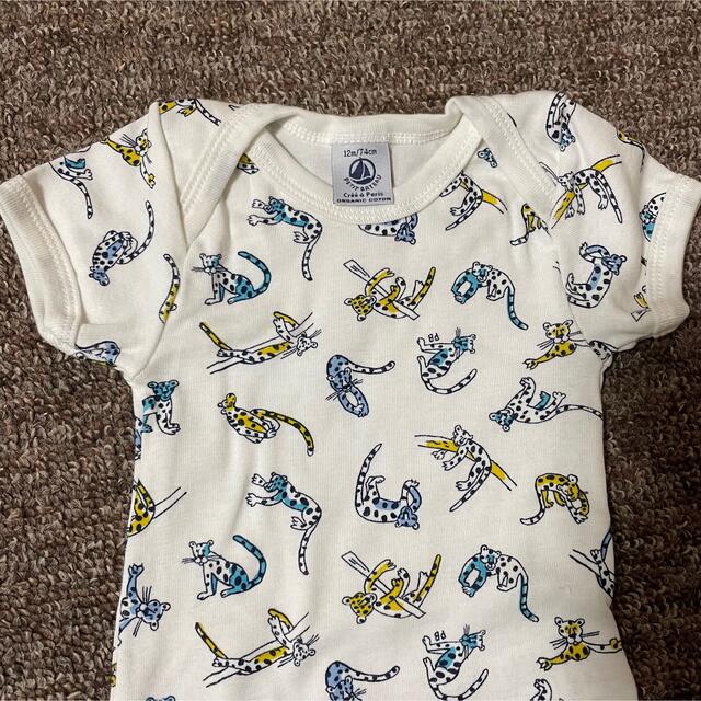 PETIT BATEAU(プチバトー)の【プチバトー】半袖ボディ　12m 74㎝新品未使用 キッズ/ベビー/マタニティのベビー服(~85cm)(ロンパース)の商品写真