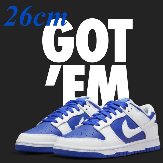 26cm Nike Dunk Low Racer Blue and White