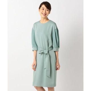 ニジュウサンク(23区)のO280新品23区Sバルーンスリーブジョーゼットワンピース34￥31900(ひざ丈ワンピース)