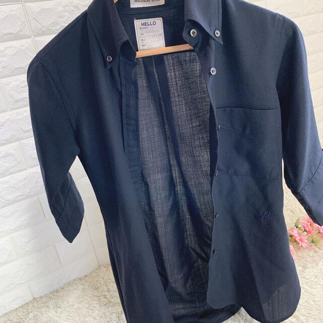 MADISONBLUE(マディソンブルー)の美品 マディソンブルー B.D.SHIRT ボタンダウンシャツ 00 ネイビー レディースのトップス(シャツ/ブラウス(半袖/袖なし))の商品写真