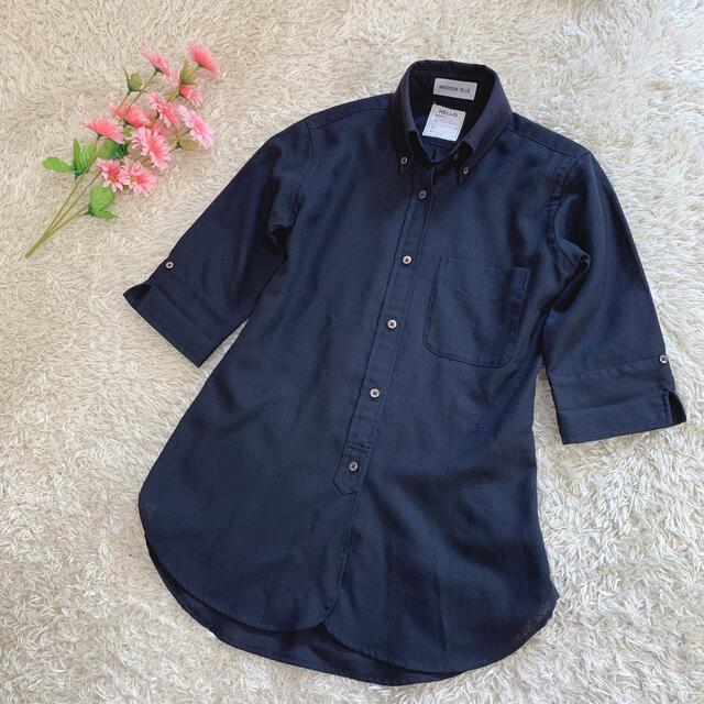 MADISONBLUE(マディソンブルー)の美品 マディソンブルー B.D.SHIRT ボタンダウンシャツ 00 ネイビー レディースのトップス(シャツ/ブラウス(半袖/袖なし))の商品写真