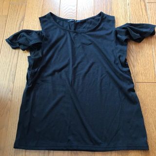 イング(INGNI)のネコヤナギ様専用☆  イング♡肩あきフリルTシャツ 黒(Tシャツ(半袖/袖なし))