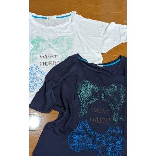 ザンパ(zampa)のZAMPA★ザンパ　リヨセルコットンTシャツ 2枚セット／ネイビー×ホワイト(Tシャツ(半袖/袖なし))