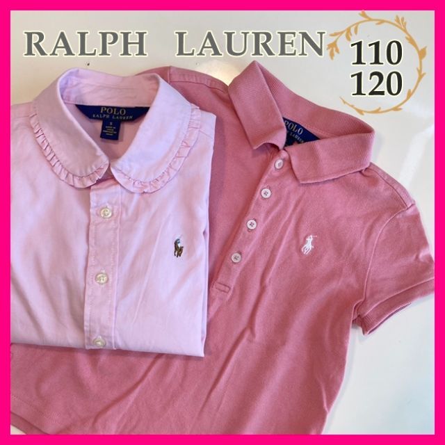 POLO RALPH LAUREN(ポロラルフローレン)の美品【ラルフローレン】女の子　ポロシャツ　半袖　長袖　ピンク　110 120 キッズ/ベビー/マタニティのキッズ服女の子用(90cm~)(Tシャツ/カットソー)の商品写真