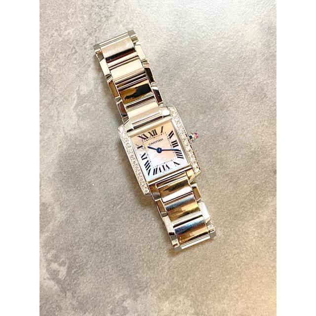 Cartier(カルティエ)のタンクフランセーズsm ピンクシェル　ダイヤモンド レディースのファッション小物(腕時計)の商品写真