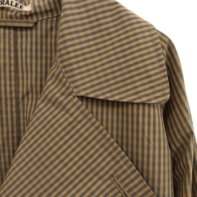 AURALEE オーラリー 19SS FINX WEATHER CLOTH CHECK BIG TRENCH COAT チェックビックトレンチコート ベージュ A9SC02WC