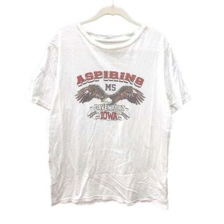 アングリッド(Ungrid)のアングリッド Tシャツ カットソー 半袖 クルーネック プリント 白 ホワイト(Tシャツ(半袖/袖なし))