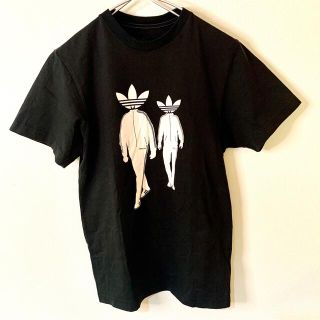 アディダス(adidas)のadidas アディダス 半袖ジャージカップルプリントTシャツ ブラック XS(Tシャツ(半袖/袖なし))